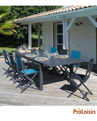 Table GENES 220/270/320 Coloris:Châssis Graphite / Plateau Graphite Eco-participation    :Prix de vente comprenant l' éco-partic