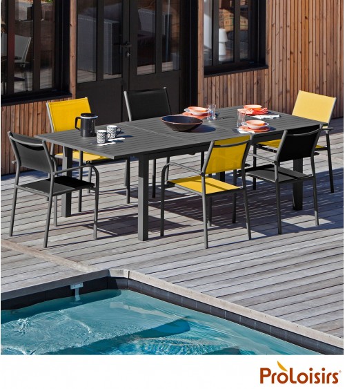 Table GENES 160/240 Coloris:Châssis Graphite / Plateau Graphite Eco-participation    :Prix de vente comprenant l' éco-participat
