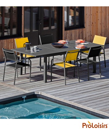 Table GENES 160/240 Coloris:Châssis Graphite / Plateau Graphite Eco-participation    :Prix de vente comprenant l' éco-participat