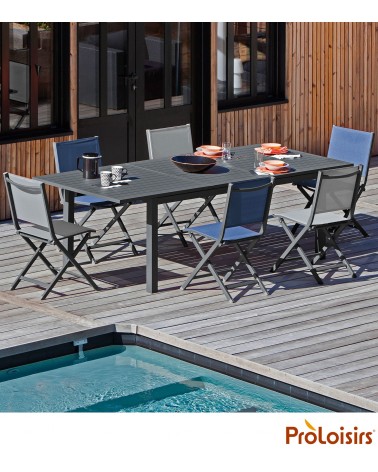 Table GENES 160/240 Coloris:Châssis Graphite / Plateau Graphite Eco-participation    :Prix de vente comprenant l' éco-participat