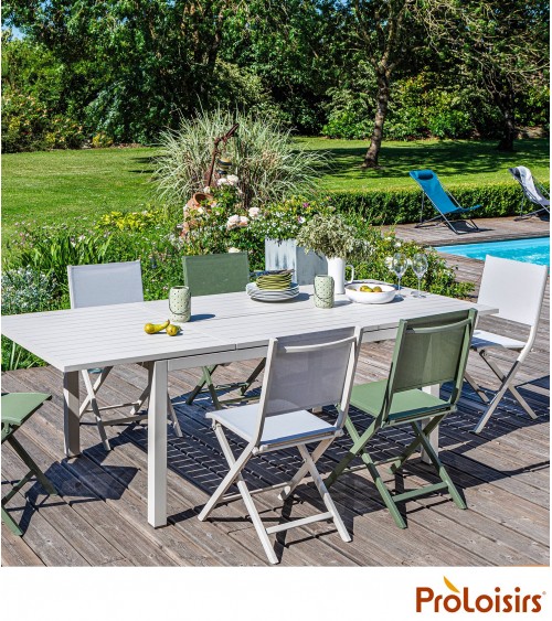 Table GENES 160/240 Coloris:Châssis Crème / Plateau Crème Eco-participation    :Prix de vente comprenant l' éco-participation de