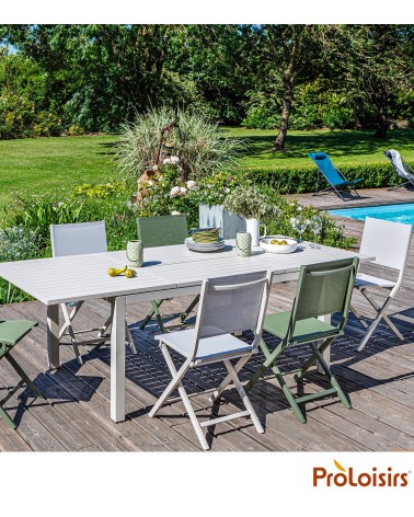 Table GENES 160/240 Coloris:Châssis Crème / Plateau Crème Eco-participation    :Prix de vente comprenant l' éco-participation de