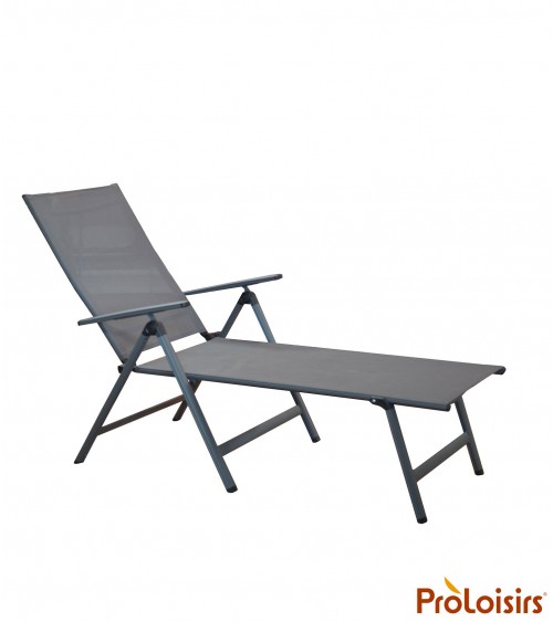 Lit de soleil pliant CIRO Coloris:Châssis Grey / Assise Gris Eco-participation    :Prix de vente comprenant l' éco-participation