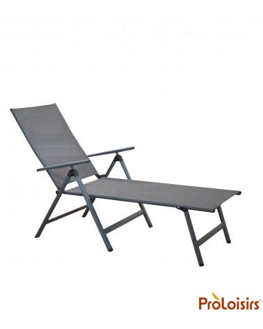 Lit de soleil pliant CIRO Coloris:Châssis Grey / Assise Gris Eco-participation    :Prix de vente comprenant l' éco-participation