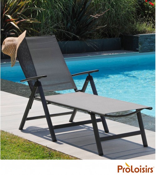 Lit de soleil pliant CIRO Coloris:Châssis Grey / Assise Gris Eco-participation    :Prix de vente comprenant l' éco-participation