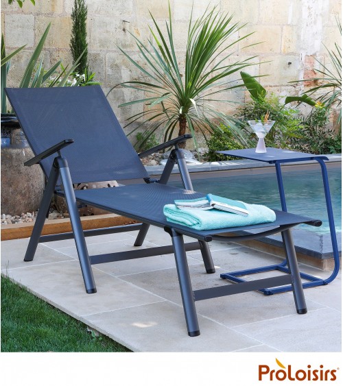 Lit de soleil pliant CIRO Coloris:Châssis Grey / Assise Gris Eco-participation    :Prix de vente comprenant l' éco-participation