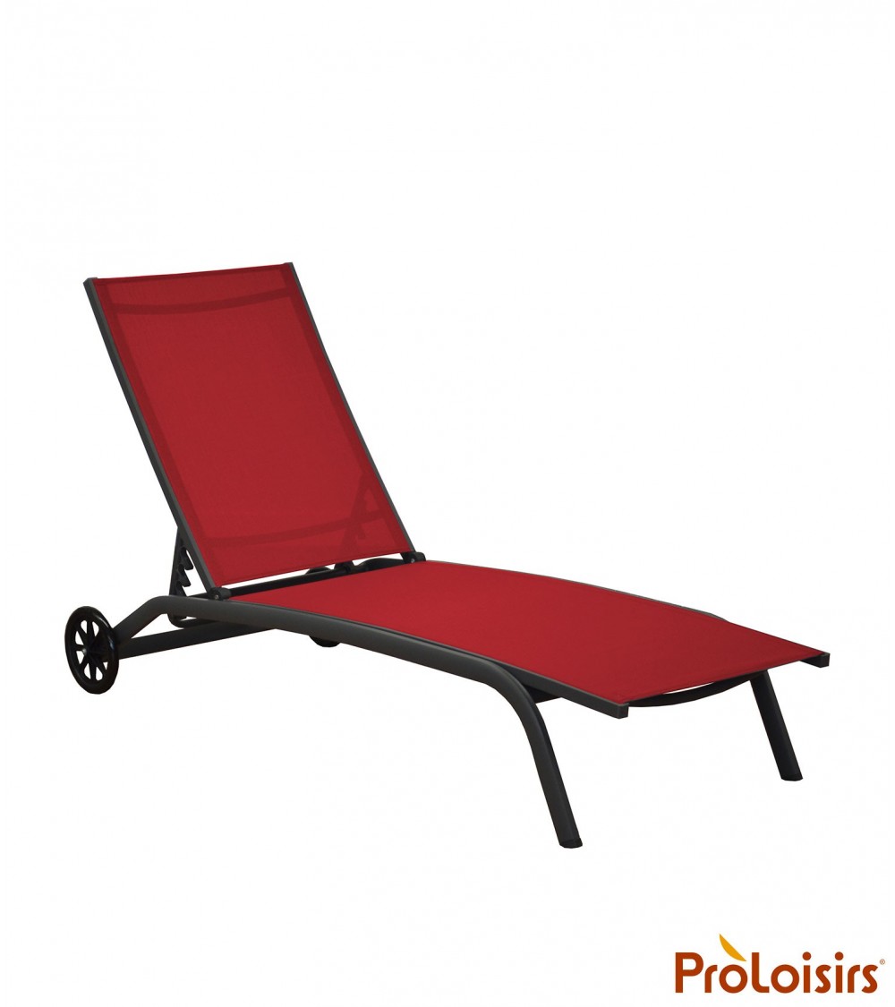 Lit de soleil CELIO Coloris:Châssis Grey / Assise Rouge Eco-participation    :Prix de vente comprenant l' éco-participation de 0