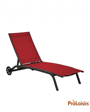Lit de soleil CELIO Coloris:Châssis Grey / Assise Rouge Eco-participation    :Prix de vente comprenant l' éco-participation de 0