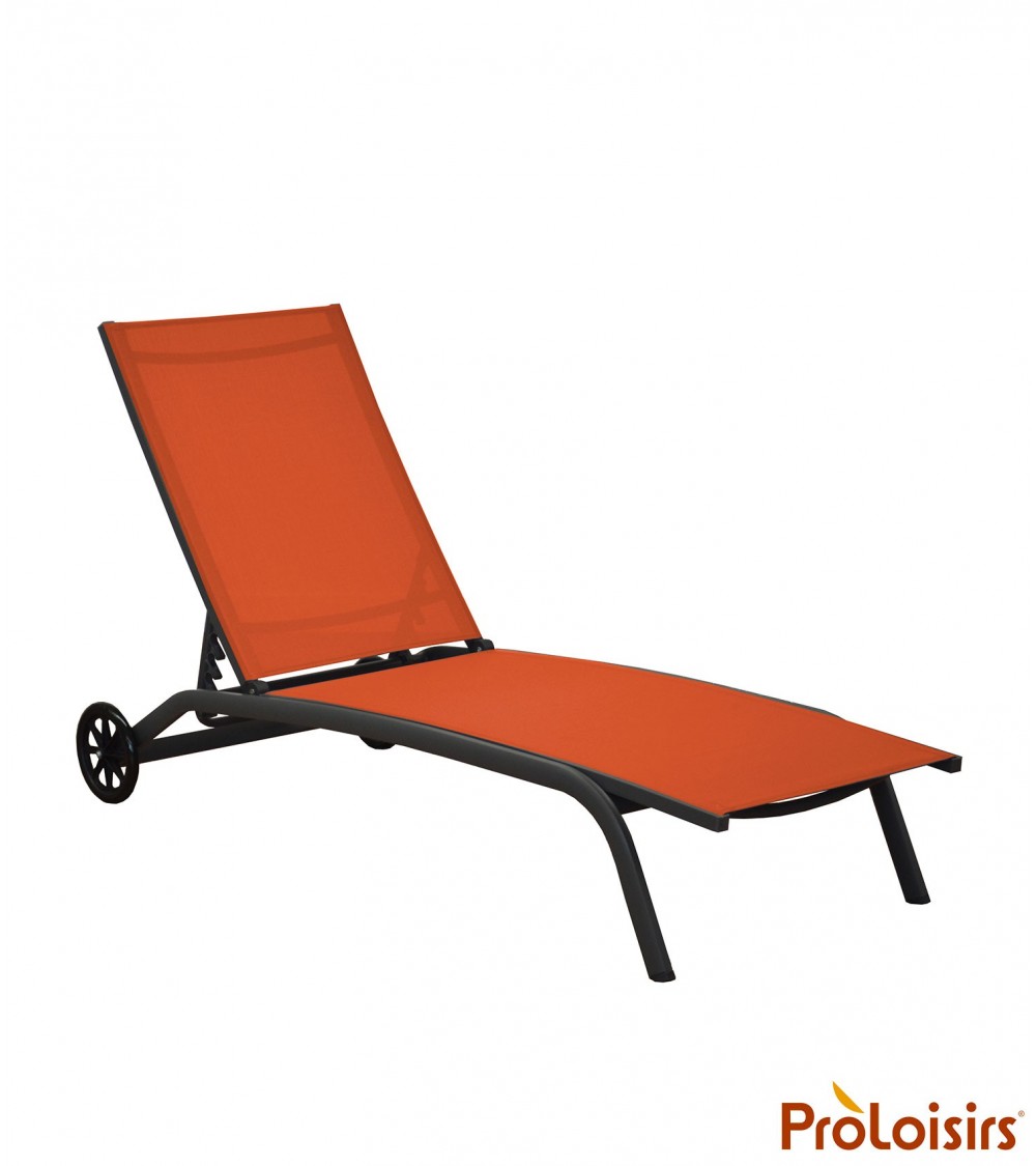 Lit de soleil CELIO Coloris:Châssis Grey / Assise Paprika Eco-participation    :Prix de vente comprenant l' éco-participation de