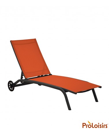 Lit de soleil CELIO Coloris:Châssis Grey / Assise Paprika Eco-participation    :Prix de vente comprenant l' éco-participation de