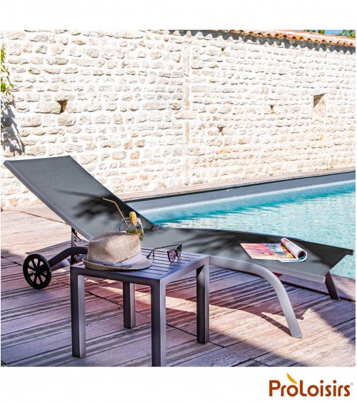 Lit de soleil CELIO Coloris:Châssis Grey / Assise Gris Eco-participation    :Prix de vente comprenant l' éco-participation de 0,
