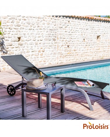 Lit de soleil CELIO Coloris:Châssis Grey / Assise Gris Eco-participation    :Prix de vente comprenant l' éco-participation de 0,