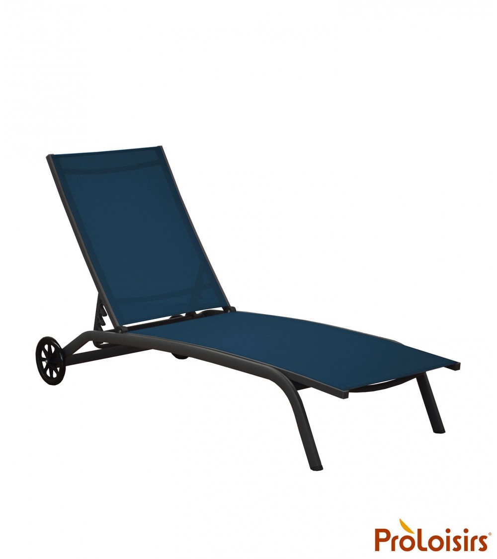 Lit de soleil CELIO Coloris:Châssis Grey / Assise Bleu Eco-participation    :Prix de vente comprenant l' éco-participation de 0,