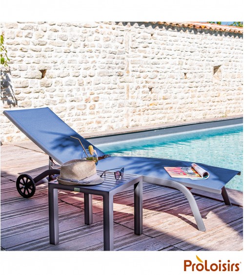 Lit de soleil CELIO Coloris:Châssis Grey / Assise Bleu Eco-participation    :Prix de vente comprenant l' éco-participation de 0,
