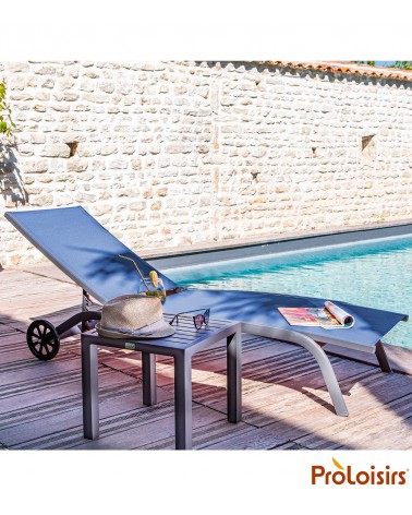 Lit de soleil CELIO Coloris:Châssis Grey / Assise Bleu Eco-participation    :Prix de vente comprenant l' éco-participation de 0,