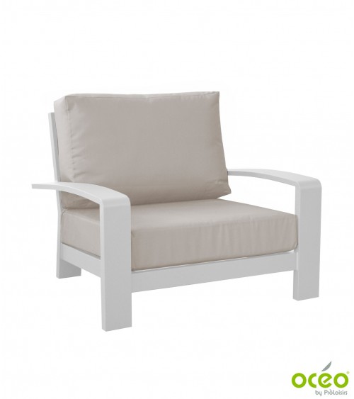 Fauteuil CORDOUAN Coloris:Châssis Blanc / Coussin Birch Eco-participation    :Prix de vente comprenant l' éco-participation de 6