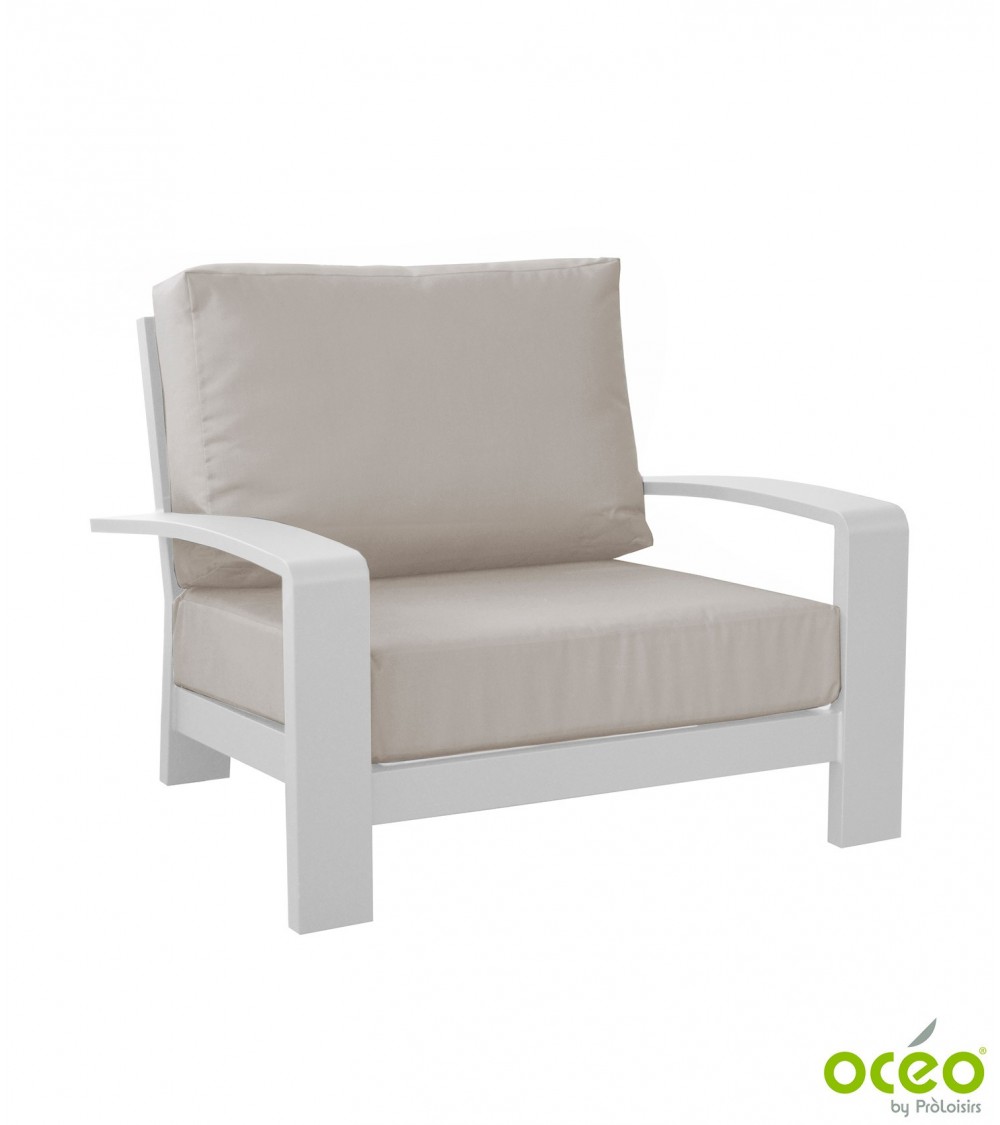 Fauteuil CORDOUAN Coloris:Châssis Blanc / Coussin Birch Eco-participation    :Prix de vente comprenant l' éco-participation de 6