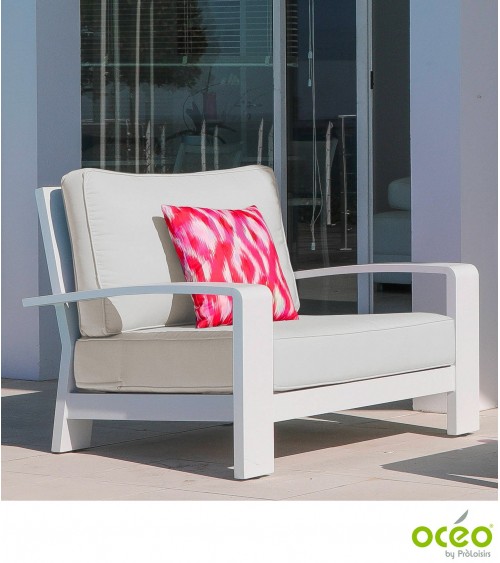 Fauteuil CORDOUAN Coloris:Châssis Blanc / Coussin Birch Eco-participation    :Prix de vente comprenant l' éco-participation de 6