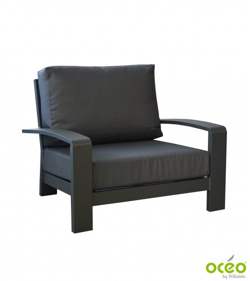 Fauteuil CORDOUAN Coloris:Châssis Graphite / Coussin Gris Eco-participation    :Prix de vente comprenant l' éco-participation de