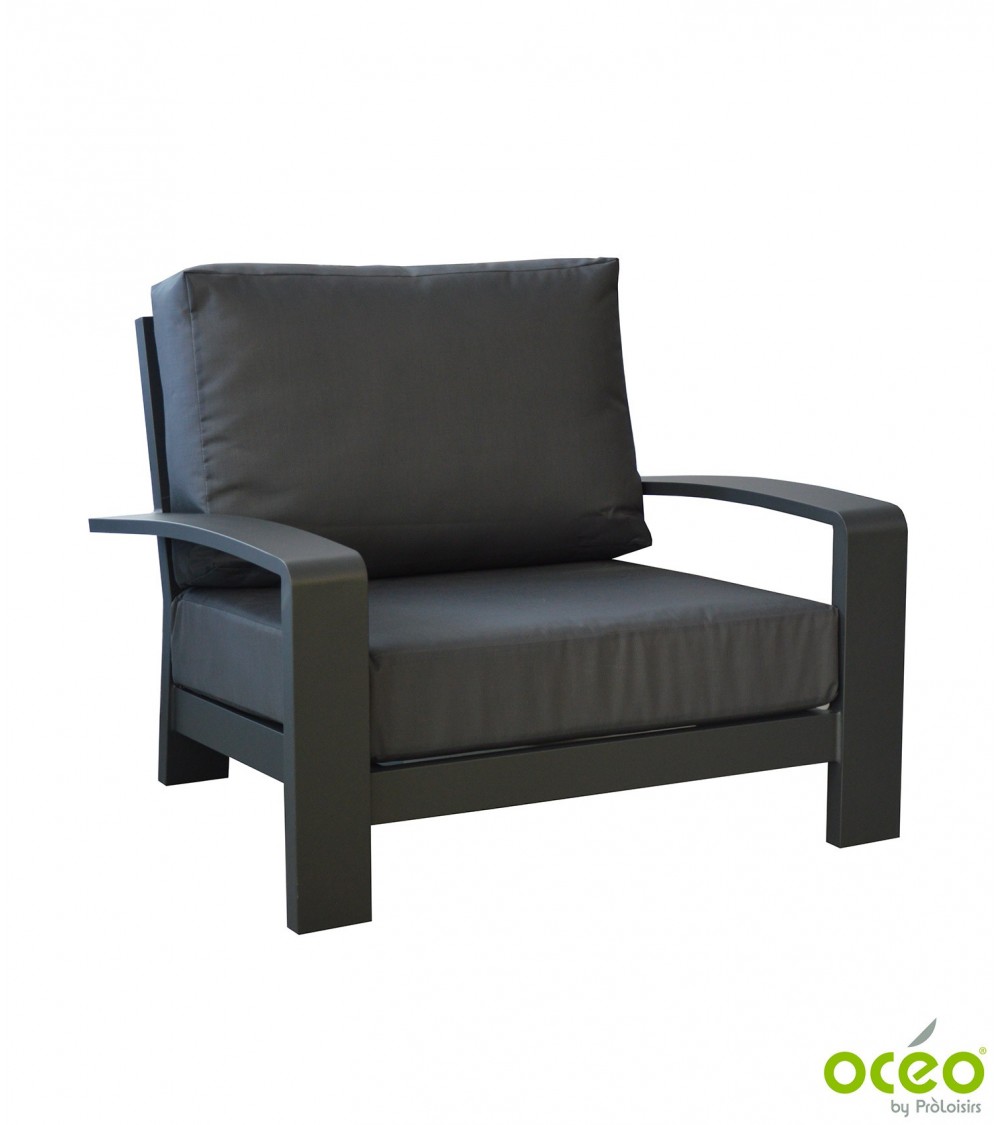 Fauteuil CORDOUAN Coloris:Châssis Graphite / Coussin Gris Eco-participation    :Prix de vente comprenant l' éco-participation de