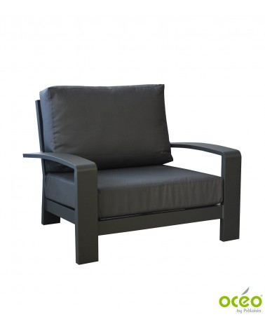 Fauteuil CORDOUAN Coloris:Châssis Graphite / Coussin Gris Eco-participation    :Prix de vente comprenant l' éco-participation de