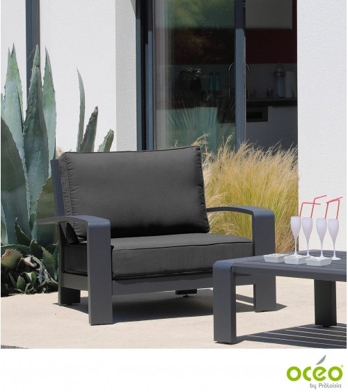 Fauteuil CORDOUAN Coloris:Châssis Graphite / Coussin Gris Eco-participation    :Prix de vente comprenant l' éco-participation de