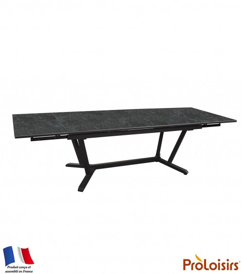 Table VITA 180/230/280 plateau Kedra® Coloris:Châssis Graphite/Plateau Kedra® Linen  Eco-participation :Prix de vente comprenant