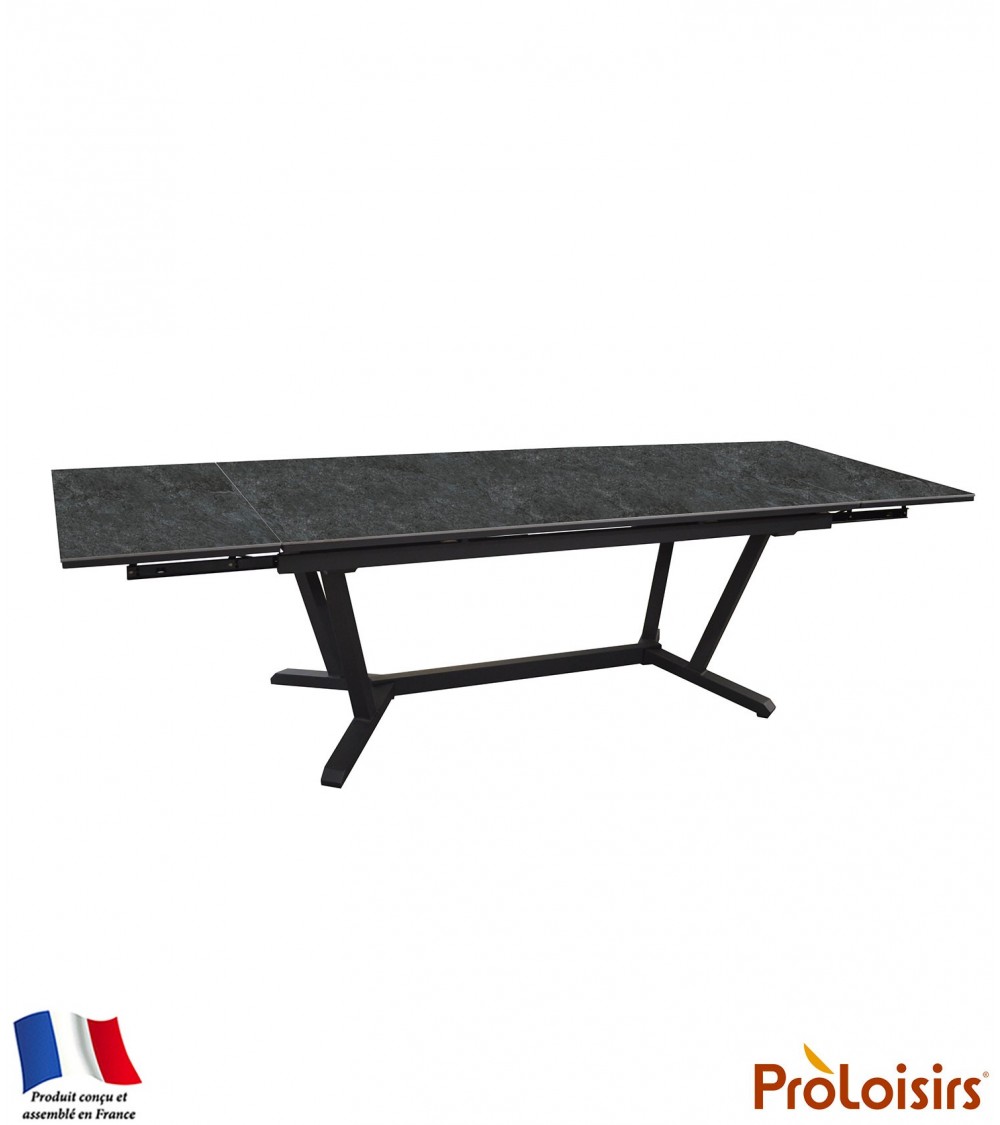 Table VITA 180/230/280 plateau Kedra® Coloris:Châssis Graphite/Plateau Kedra® Linen  Eco-participation :Prix de vente comprenant