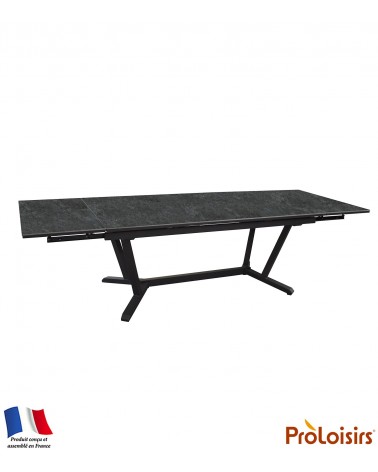 Table VITA 180/230/280 plateau Kedra® Coloris:Châssis Graphite/Plateau Kedra® Linen  Eco-participation :Prix de vente comprenant