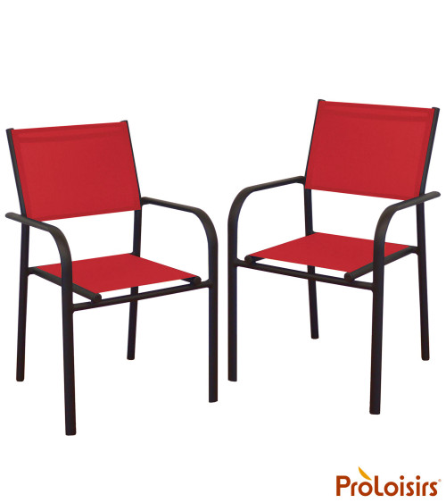 Fauteuil de jardin DUCA Coloris:Châssis Graphite / Assise Rouge  Eco-participation :Prix de vente comprenant l' éco-participatio