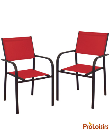 Fauteuil de jardin DUCA Coloris:Châssis Graphite / Assise Rouge  Eco-participation :Prix de vente comprenant l' éco-participatio