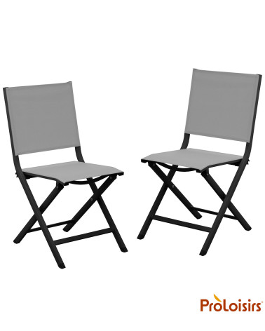 Chaise de jardin pliante THEMA Coloris:Châssis Graphite / Assise Perle  Eco-participation :Prix de vente comprenant l' éco-parti
