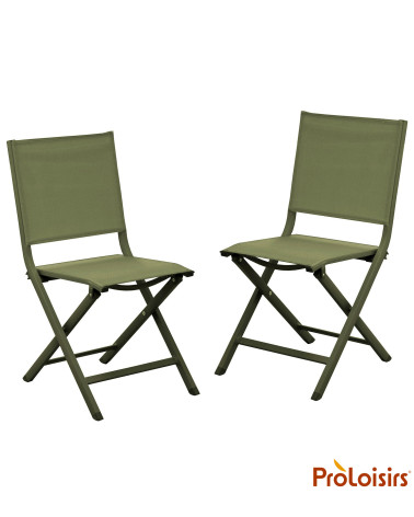 Chaise de jardin pliante THEMA Coloris:Châssis Vert / Assise Vert  Eco-participation :Prix de vente comprenant l' éco-participat