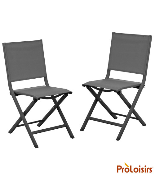 Chaise de jardin pliante THEMA Coloris:Châssis Grey / Assise Gris  Eco-participation :Prix de vente comprenant l' éco-participat