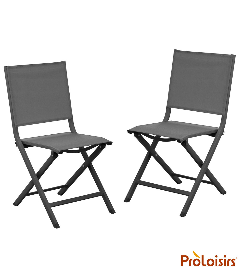 Chaise de jardin pliante THEMA Coloris:Châssis Grey / Assise Gris  Eco-participation :Prix de vente comprenant l' éco-participat