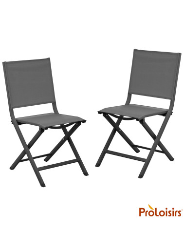 Chaise de jardin pliante THEMA Coloris:Châssis Grey / Assise Gris  Eco-participation :Prix de vente comprenant l' éco-participat