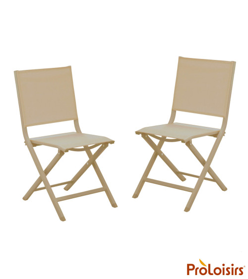 Chaise de jardin pliante THEMA Coloris:Châssis Sand / Assise Sand  Eco-participation :Prix de vente comprenant l' éco-participat