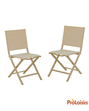 Chaise de jardin pliante THEMA Coloris:Châssis Sand / Assise Sand  Eco-participation :Prix de vente comprenant l' éco-participat