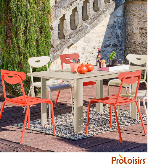 TABLE EOS 130/180 Coloris:Châssis Crème / Plateau Crème  Eco-participation :Prix de vente comprenant l' éco-participation de 2,2
