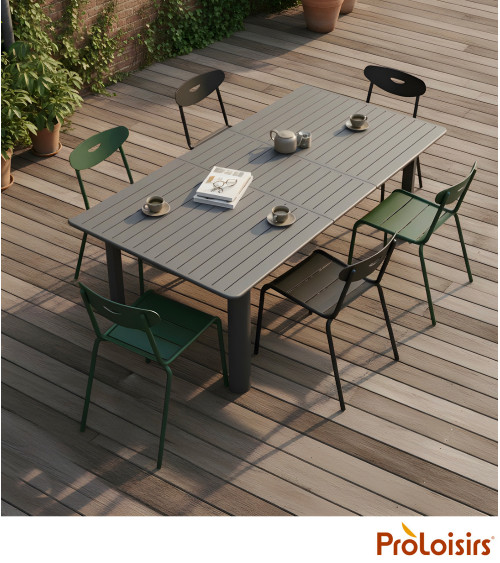 TABLE EOS 180/240 Coloris:Châssis Graphite / Plateau Graphite  Eco-participation :Prix de vente comprenant l' éco-participation 