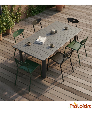 TABLE EOS 180/240 Coloris:Châssis Graphite / Plateau Graphite  Eco-participation :Prix de vente comprenant l' éco-participation 