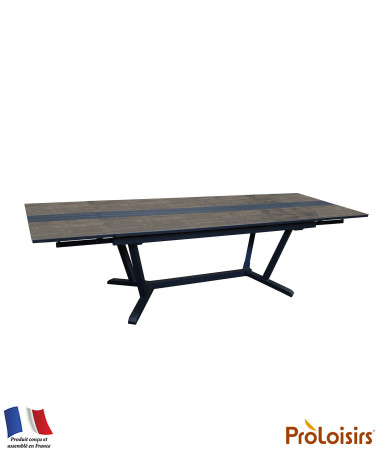 Table GALLEO 150/200/250 plateau HPL Fundermax® Coloris:Châssis Graphite / Plateau Fundermax® Mocca  Eco-participation :Prix de 
