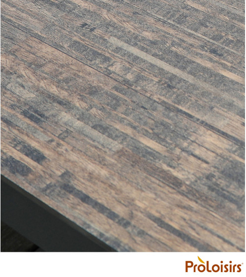 Table GALLEO 150/200/250 plateau HPL Fundermax® Coloris:Châssis Graphite / Plateau Fundermax® Mocca  Eco-participation :Prix de 