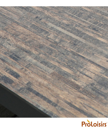 Table GALLEO 150/200/250 plateau HPL Fundermax® Coloris:Châssis Graphite / Plateau Fundermax® Mocca  Eco-participation :Prix de 