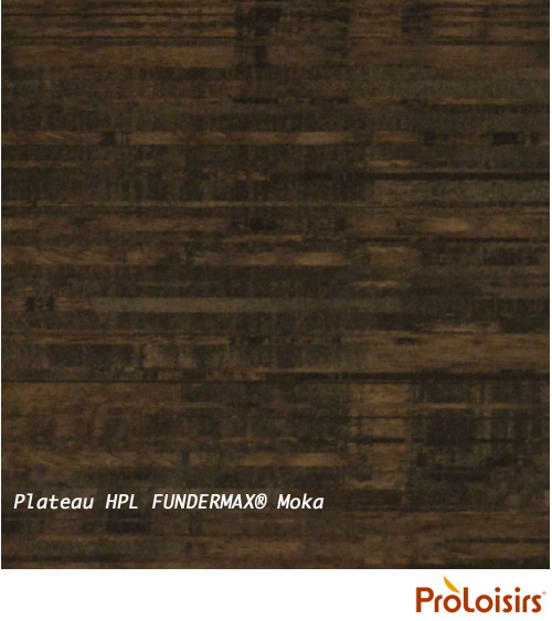 Table GALLEO 150/200/250 plateau HPL Fundermax® Coloris:Châssis Graphite / Plateau Fundermax® Mocca  Eco-participation :Prix de 