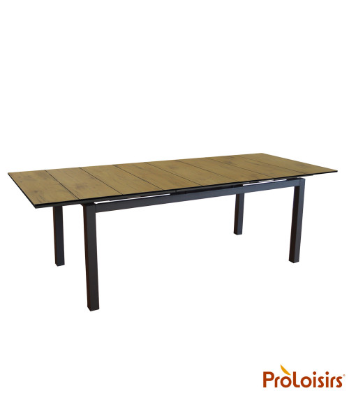Table HIVAOA 180/240 Plateau HPL Coloris:Châssis Graphite / Plateau HPL Bois  Eco-participation :Prix de vente comprenant l' éco