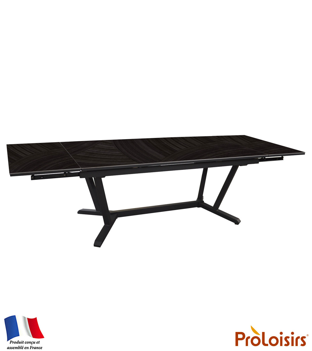 Table VITA 180/230/280 plateau Kedra® Coloris:Châssis Graphite/Plateau Kedra® Borgo  Eco-participation :Prix de vente comprenant