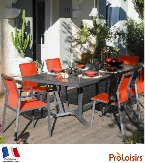 Table VITA 180/230/280 plateau Kedra® Coloris:Châssis Graphite/Plateau Kedra® Lucca  Eco-participation :Prix de vente comprenant