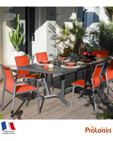 Table VITA 180/230/280 plateau Kedra® Coloris:Châssis Graphite/Plateau Kedra® Lucca  Eco-participation :Prix de vente comprenant