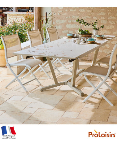Table VITA 180/230/280 plateau Kedra® Coloris:Châssis Crème / Plateau Awen  Eco-participation :Prix de vente comprenant l' éco-p